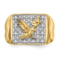 IB Goodman 14K 0.10 Carat AA Diamond Mens Eagle Ring view 5