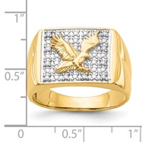 IB Goodman 14K 0.10 Carat AA Diamond Mens Eagle Ring view 3