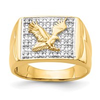 IB Goodman 14K 0.10 Carat AA Diamond Mens Eagle Ring view 1