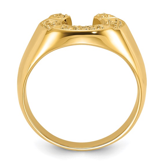 IB Goodman 14k Polished Holds 11-1.7mm Diamonds Mens Horseshoe Ring Mounting