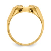 IB Goodman 14K Yellow Gold 0.20 Carat a Diamond Mens Horseshoe Ring view 2