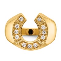 IB Goodman 14K Yellow Gold 0.20 Carat Aaa Diamond Mens Horseshoe Ring view 4