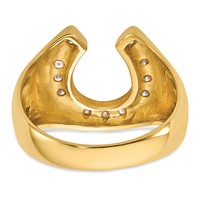 IB Goodman 14K Yellow Gold 0.20 Carat a Diamond Mens Horseshoe Ring view 4