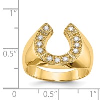 IB Goodman 14K Yellow Gold 0.20 Carat a Diamond Mens Horseshoe Ring view 5
