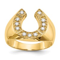 IB Goodman 14K Yellow Gold 0.20 Carat a Diamond Mens Horseshoe Ring view 1