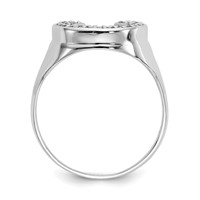 IB Goodman 14K White Gold 0.20 Carat a Diamond Mens Horseshoe Ring view 2