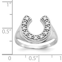 IB Goodman 14K White Gold 0.20 Carat a Diamond Mens Horseshoe Ring view 5