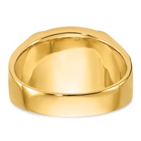 IB Goodman 14K Yellow Gold Mens Polished and Textured Ring with Black Enamel and Imitation Blue Spinel Masonic view 5