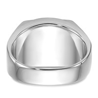 IB Goodman 14K White Gold Mens Polished and Textured Ring with Black Enamel and Onyx Masonic view 5