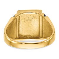 IB Goodman 14K Yellow Gold Mens Polished and Textured Ring with Black Enamel Masonic view 5