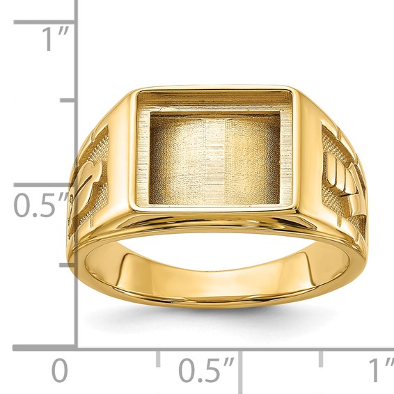 IB Goodman 14k Mens Polished and Textured Masonic Ring Mounting