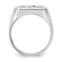 IB Goodman 14K White Gold Rectangle Onyx and a Diamond Mens Dad Ring view 2