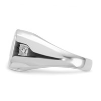 IB Goodman 14K White Gold Rectangle Onyx and a Diamond Mens Dad Ring view 3