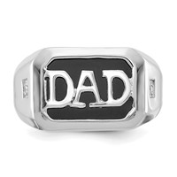 IB Goodman 14K White Gold Rectangle Onyx and a Diamond Mens Dad Ring view 4
