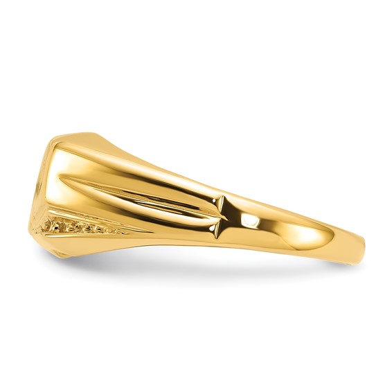 10K Polished Etched Edges Diamond DAD Ring Mounting