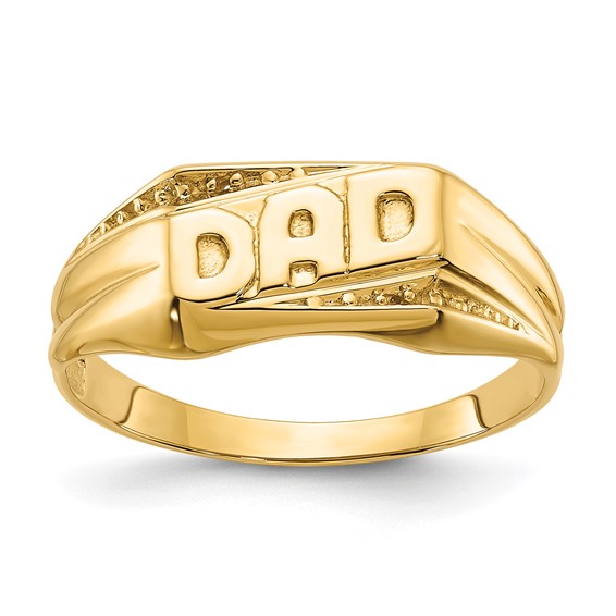 10K Polished Etched Edges Diamond DAD Ring Mounting