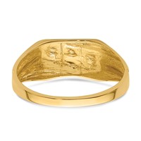 IB Goodman 14K Yellow Gold Aaa Diamond Mens Dad Ring view 5