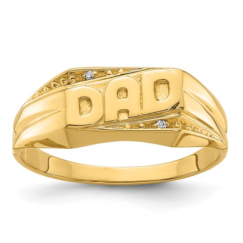 IB Goodman 14K Yellow Gold Aaa Diamond Mens Dad Ring