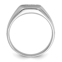 14K White Gold Holds 2-1.3mm Diamonds 10.0x 9.0mm Octagon Open Back Signet Ring Mounting view 2