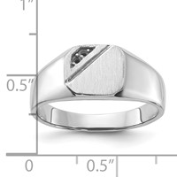 14K White Gold Holds 2-1.3mm Diamonds 10.0x 9.0mm Octagon Open Back Signet Ring Mounting view 3