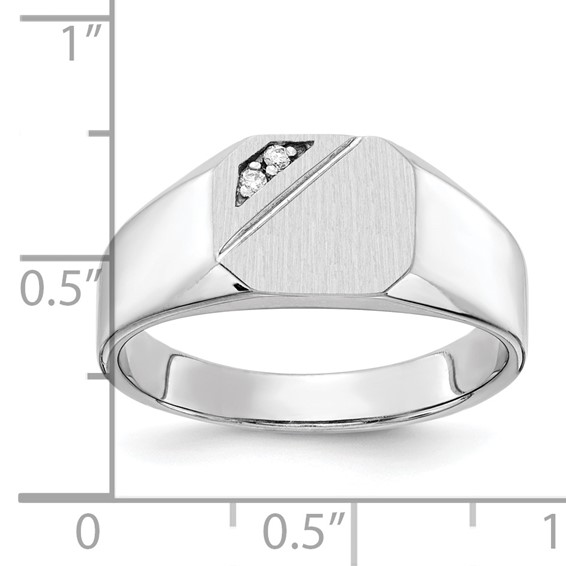 Gold Polished Diamond Open Back Signet Rings