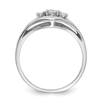14K White Gold Polished 3-Stone 0.12 Carat AA Diamond Ring view 2