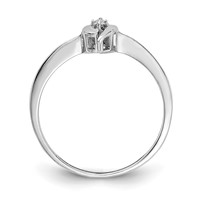 14K White Gold Polished AA Diamond Ring view 2