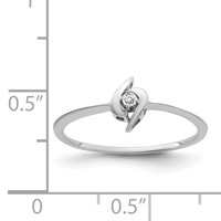 14K White Gold Polished AA Diamond Ring view 3