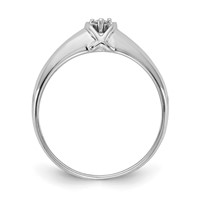 14K White Gold Polished Aaa Diamond Ring view 2