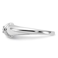 14K White Gold Polished Aaa Diamond Ring view 3