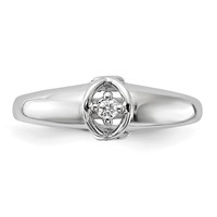 14K White Gold Polished Aaa Diamond Ring view 5
