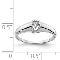 14K White Gold Polished Aaa Diamond Ring view 4