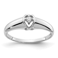 14K White Gold Polished Aaa Diamond Ring view 1