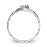 14K White Gold Polished 2-Stone AA Diamond Bypass Ring view 2