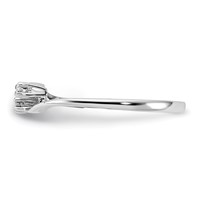 14K White Gold Polished 2-Stone AA Diamond Bypass Ring view 3