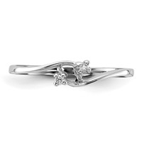 14K White Gold Polished 2-Stone AA Diamond Bypass Ring view 5