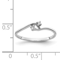 14K White Gold Polished 2-Stone AA Diamond Bypass Ring view 4