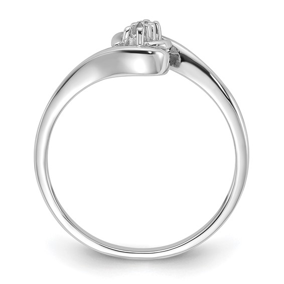 14k White Gold Polished 2-Stone Diamond Ring Mounting