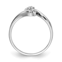 14K White Gold Polished 2-Stone AA Diamond Bypass Ring view 2