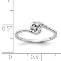14K White Gold Polished 2-Stone AA Diamond Bypass Ring view 3