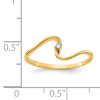 14K Yellow Gold VS Diamond Curved Ring view 2