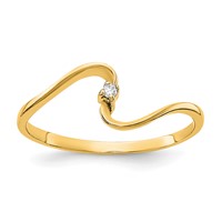 14K Yellow Gold VS Diamond Curved Ring view 1