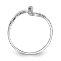 14K White Gold AA Diamond Curved Ring view 2