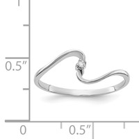 14K White Gold AA Diamond Curved Ring view 3