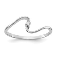 14K White Gold AA Diamond Curved Ring view 1