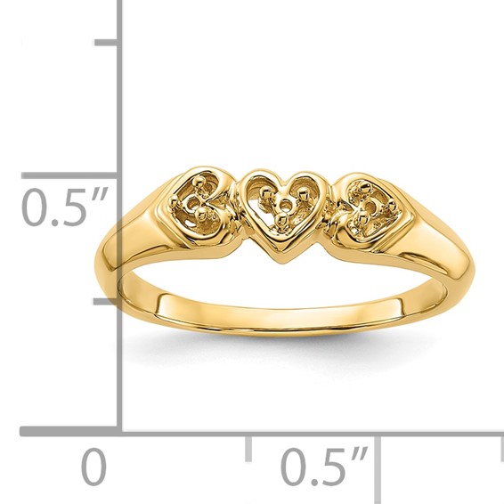 14k Polished .05ct. Diamond Heart Ring Mounting