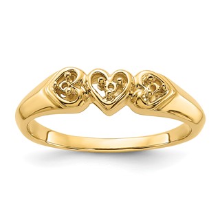14k Polished .05ct. Diamond Heart Ring Mounting