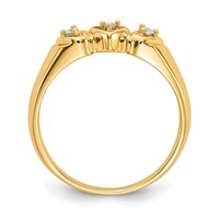 14K Yellow Gold 1/20 Carat Aaa Diamond Triple Heart Ring view 2