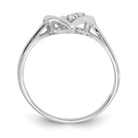 14K White Gold Polished VS Diamond Swirled Heart Ring view 2