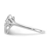 14K White Gold Polished VS Diamond Swirled Heart Ring view 3
